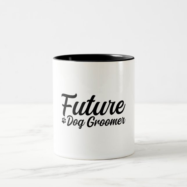 Future Dog Groomer Two-Tone Coffee Mug (Center)