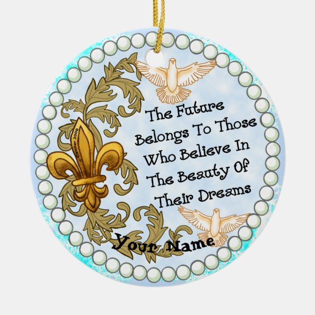 Future Dreams  Ceramic Tree Decoration (Front)