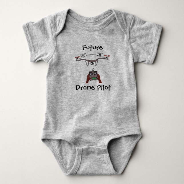 Future Drone Pilot baby romper jump suit Bodysuit (Front)