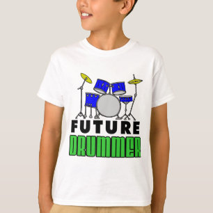 Future Drummer Blue Drum Set T-Shirt