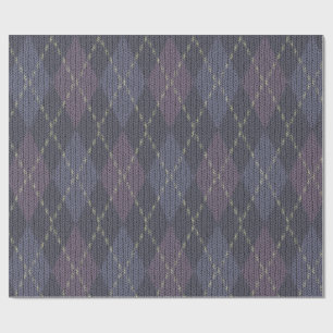 Future Dusk Argyle Christmas Wrapping Paper
