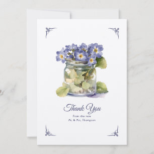 Future Dusk Common Evening Primrose Floral Wedding Thank You Card