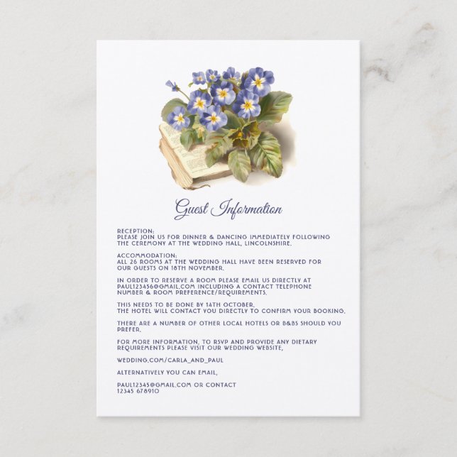 Future Dusk Common Evening Primrose Guest Details Enclosure Card (Front)