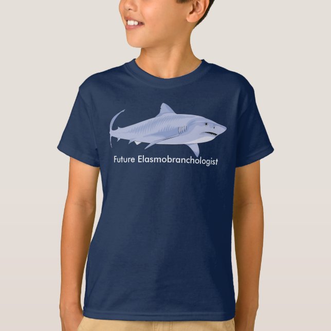 Future Elasmobranchologist with Great White Shark T-Shirt (Front)