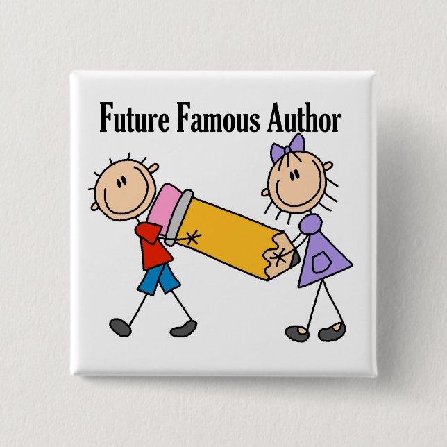 Future Famous Author 15 Cm Square Badge (Front)