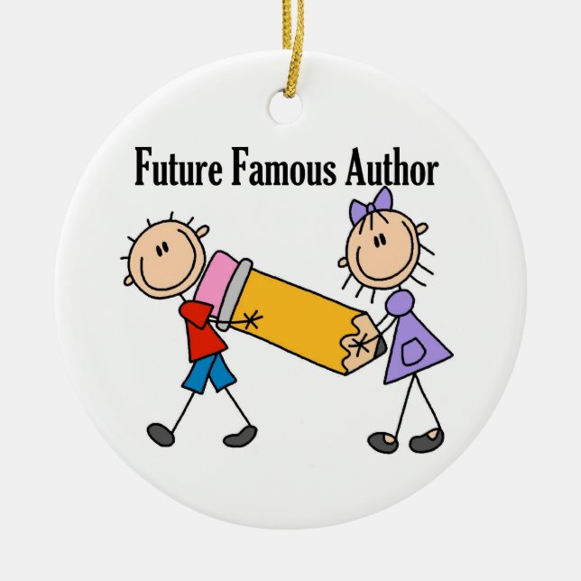 Future Famous Author Ceramic Tree Decoration (Front)