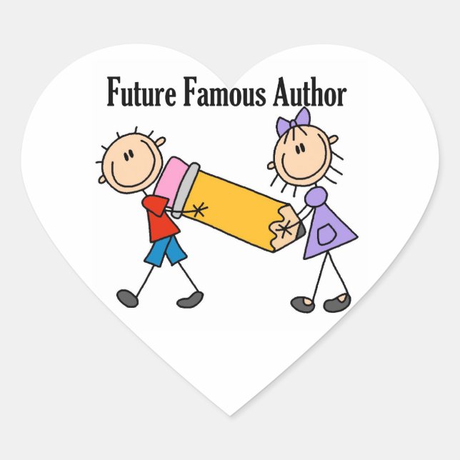Future Famous Author Heart Sticker (Front)