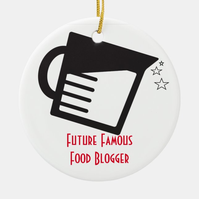 Future Famous Food Blogger Ceramic Tree Decoration (Front)