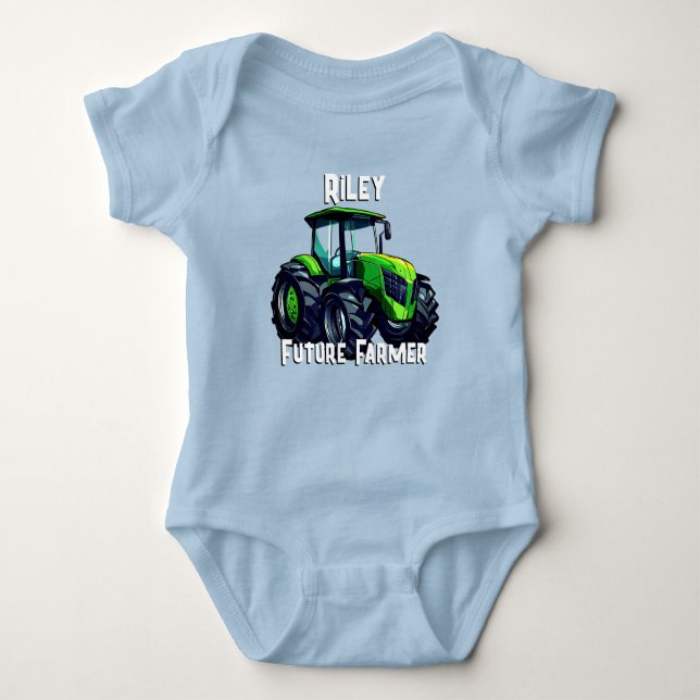 "Future  Farmer"  & Tractor Baby Bodysuit (Front)