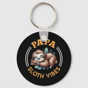 Future Father Papa Sloth Vibes Funny Soon-to-be Da Key Ring