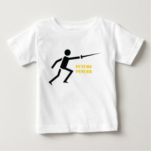 Future fencer black silhouette fencing custom baby T-Shirt