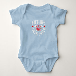 Future firefighter cute baby boy girl fireman bodysuit