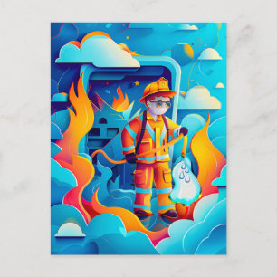 Future Firefighter Dream for Kids Holiday Postcard