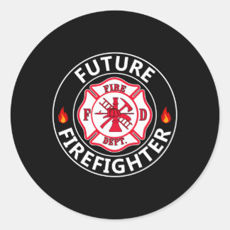 Future Firefighter Fire Fighter Badge Child Classic Round Sticker
