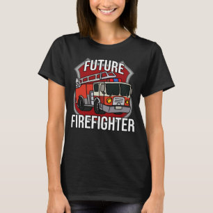 Future Firefighter Fireman Fire Truck Car Kids Boy T-Shirt