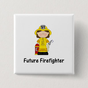 future firefighter (girl) 15 cm square badge