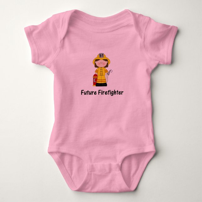 Future Firefighter Girl Baby Bodysuit (Front)