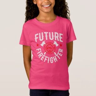 Future firefighter girls cute typography lettering T-Shirt