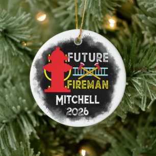 Future Firefighter Graduation Ceramic Tree Decoration