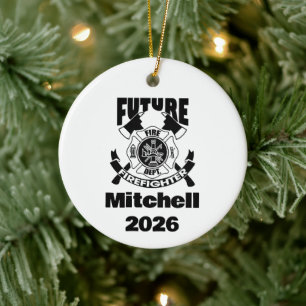 Future Firefighter Graduation Ceramic Tree Decoration