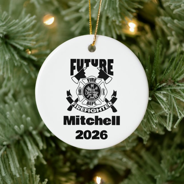 Future Firefighter Graduation Ceramic Tree Decoration (Tree)