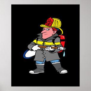 Future Firefighter Hose Jacket & Helmet Rescue Poster