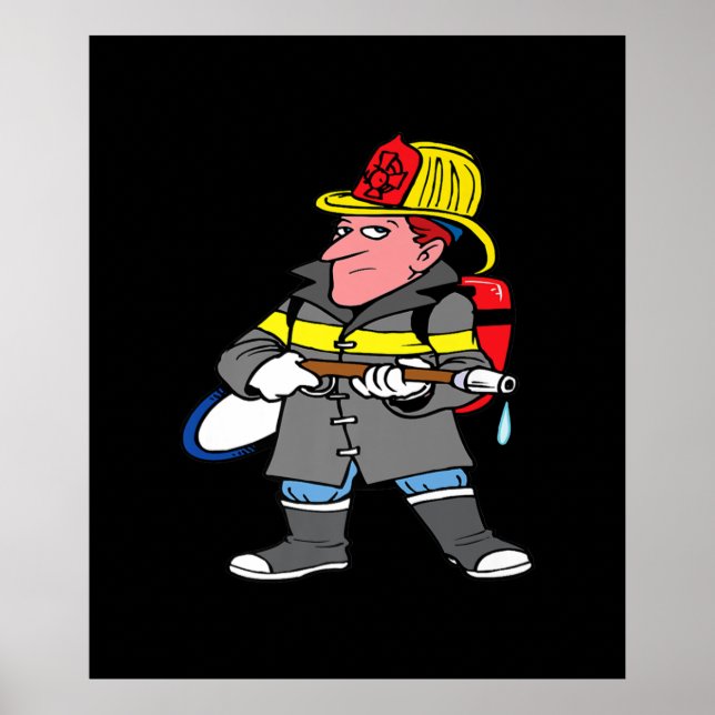 Future Firefighter Hose Jacket & Helmet Rescue Poster (Front)