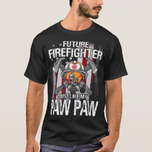 Future Firefighter Like My PAW PAW US Flag T-Shirt