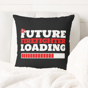 Future Firefighter Loading Firetruck Décor Cushion