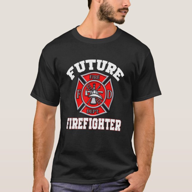 Future Firefighter Men Women  Fireman Graphic Tee (Front)