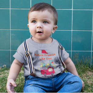 Future Fireman Like Dad Hand Drawn Toddler T-Shirt