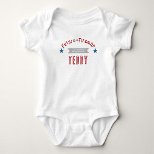 Future Fireman red and blue baby Onesy Bodysuit