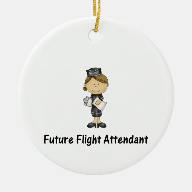 future flight attendant ceramic tree decoration (Front)