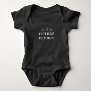 Future Flyboy Military Personalised    Baby Bodysuit