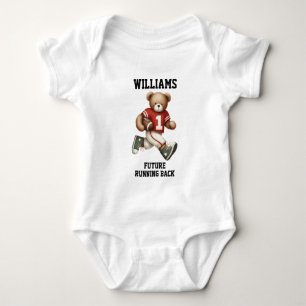 Future Football Player Teddy Bear Baby Bodysuit