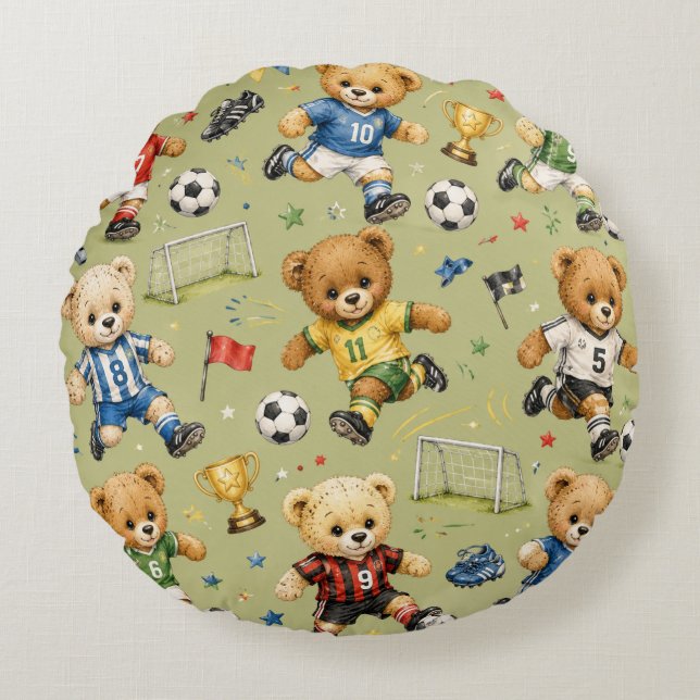 Future Footie Star Team Teddy Round Cushion (Front)