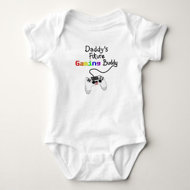 Future Gaming Buddy - Game Controller Personalised Baby Bodysuit (Front)