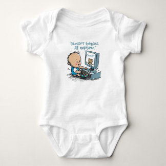 "Future Genius: AI Powered" Funny Baby Gifts Baby Bodysuit