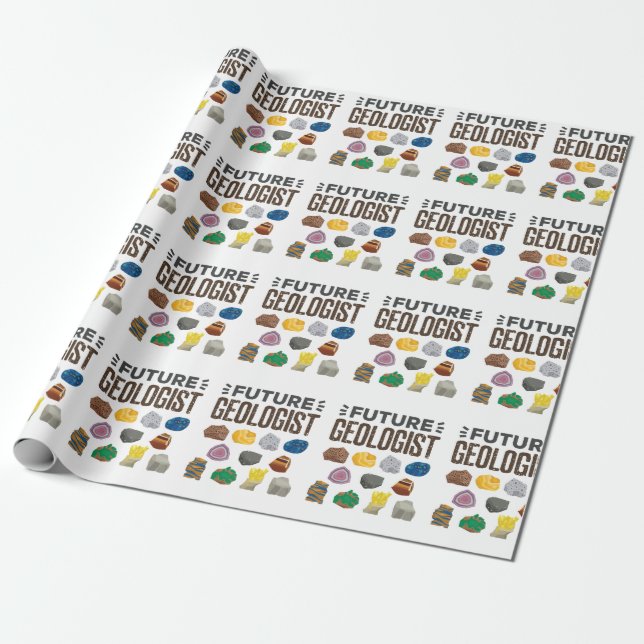 Future Geologist Geology Rocks Gems Wrapping Paper (Unrolled)