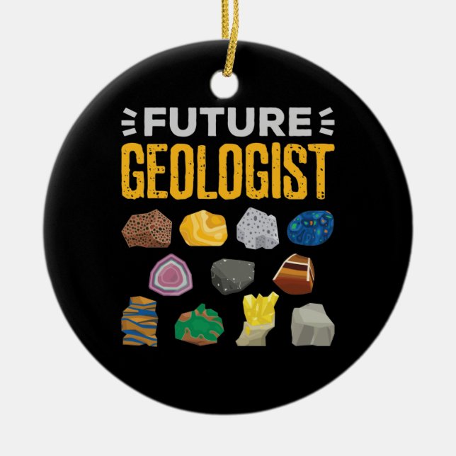 Future Geologist Geology Student Ceramic Tree Decoration (Front)
