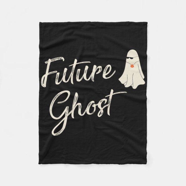 Future Ghost Funny Last Minute Retro Halloween Cos Fleece Blanket (Front)