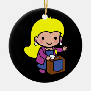 Future girl Politician / Speaker Ceramic Tree Decoration