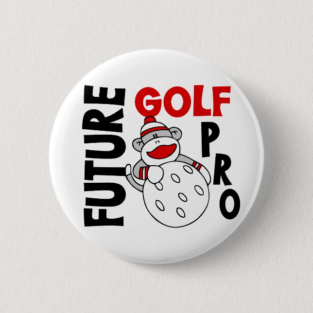 Future Golf Pro Sock Monkey 6 Cm Round Badge (Front)