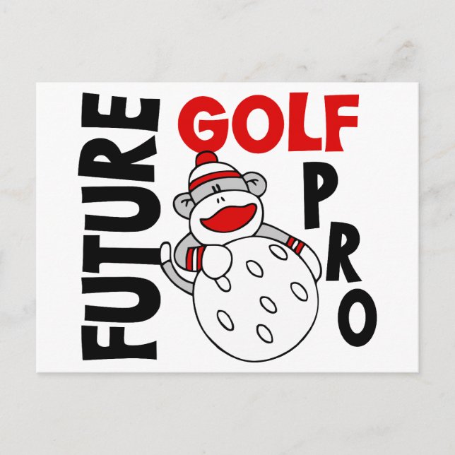 Future Golf Pro Sock Monkey Postcard (Front)