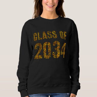 Future Graduation Class Of 2034 Leopard Print 1st  Sweatshirt