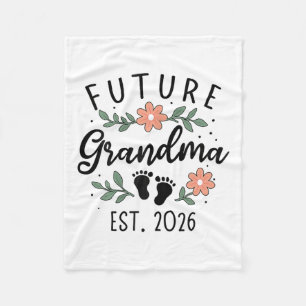 Future Grandma 2026 Pregnancy Announcement For Gra Fleece Blanket
