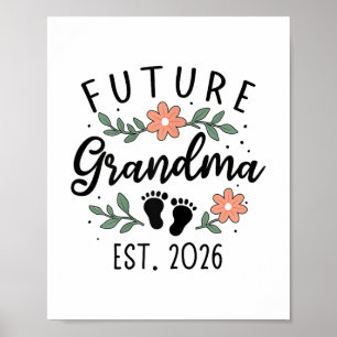 Future Grandma 2026 Pregnancy Announcement For Gra Poster