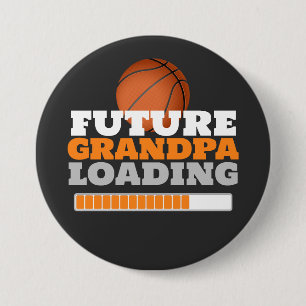 Future Grandpa Loading Basketball Baby Shower 7.5 Cm Round Badge