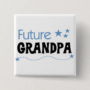 Future Grandpa Tshirts and Gifts 15 Cm Square Badge