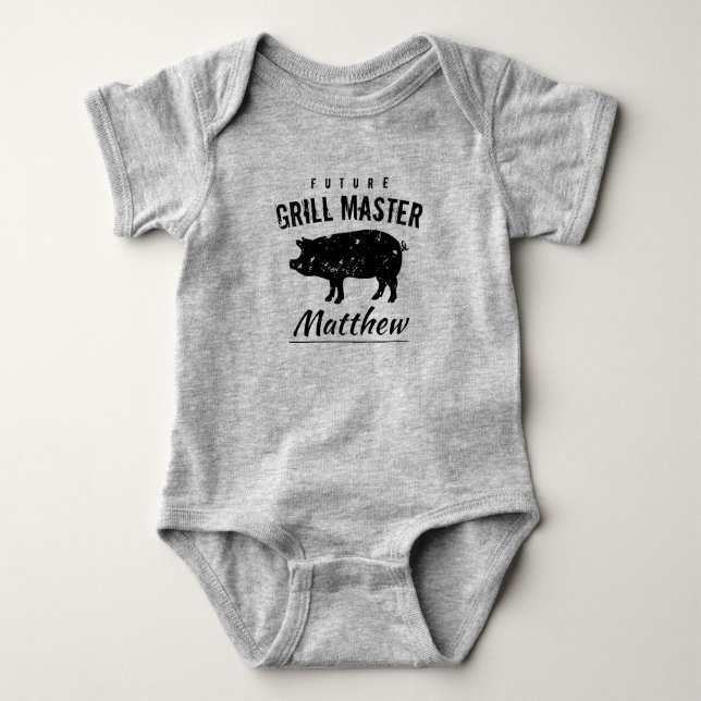 Future Grill Master cute bodysuit for newborn baby (Front)